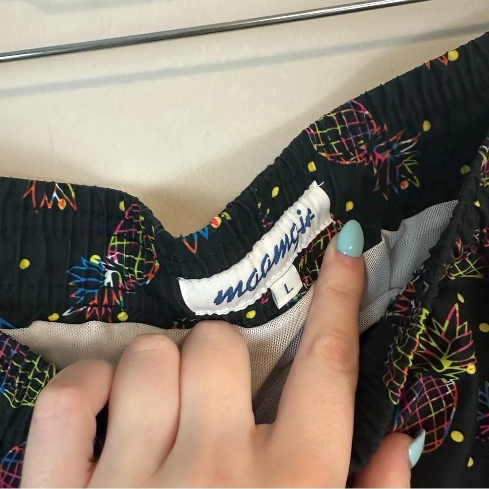 Maamgic | Black Rainbow Disco Pineapple Swim Trunks Size Large